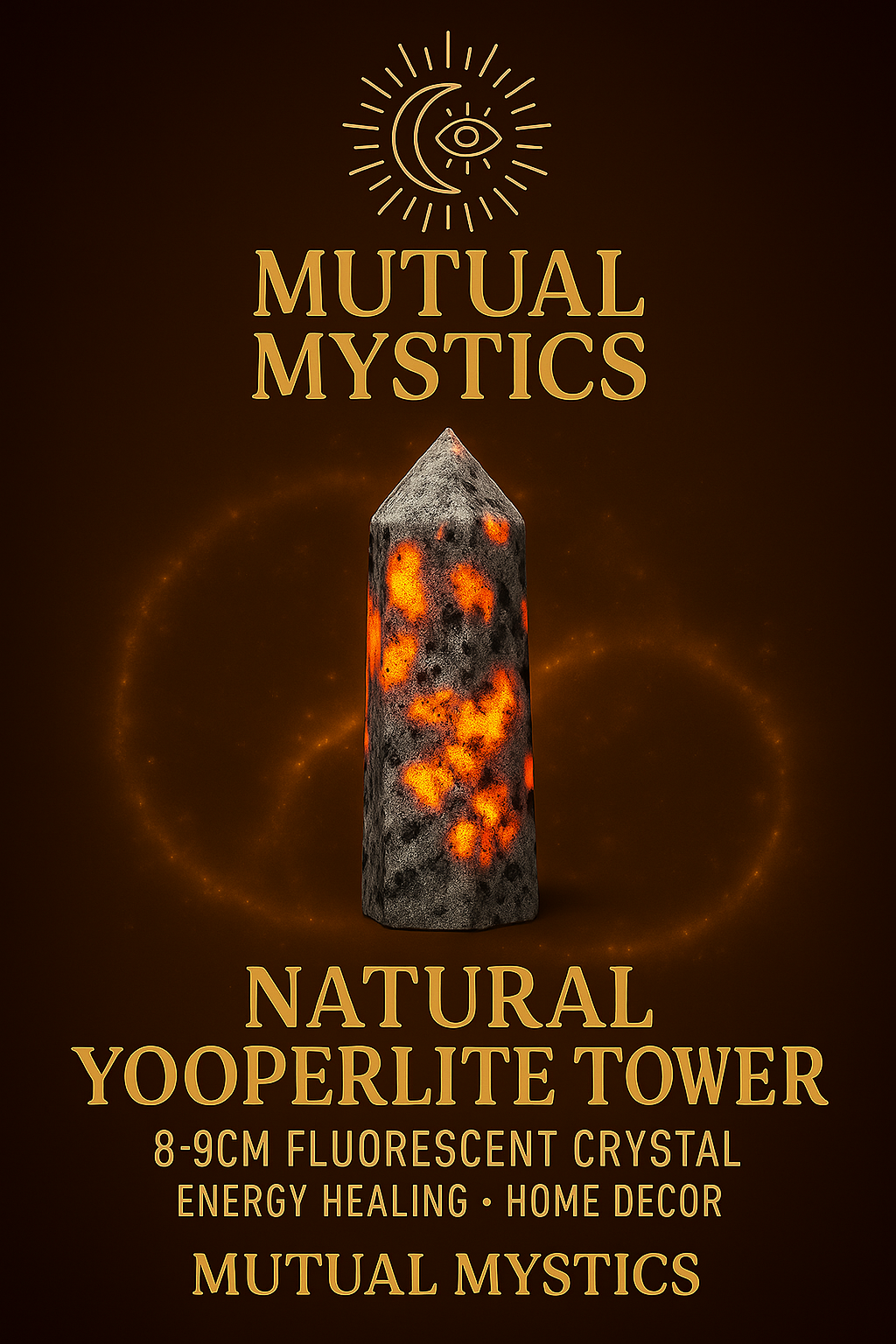 Yooperlite Flame Crystal Tower – Illuminate Your Rituals